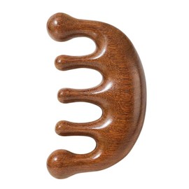 KALOLINNA マッサージコーム 半月とき櫛 ヘアコーム 檀木櫛 経絡マッサージ ヘアケア ツボ押し 頭皮マッサージ 器 多機能 頭皮ケア 顔 首 指デコルテ用 男女兼用 (2)