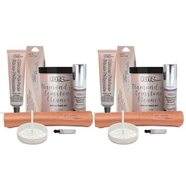 Flitz Jewelry Cleaner Kit – Safely Cleans + Restores Shine to Gold, Diamonds, Sterling Silver, Platinum, Pearls and More – Cleaning Brush, Jewelry Basket, Suede Applicator Included (2-Pack)