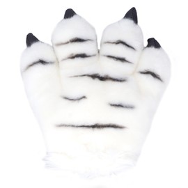 Simulation Animal Claw Gloves Cute Tiger Claw Plush Gloves Werewolf Costume GlovesWhite