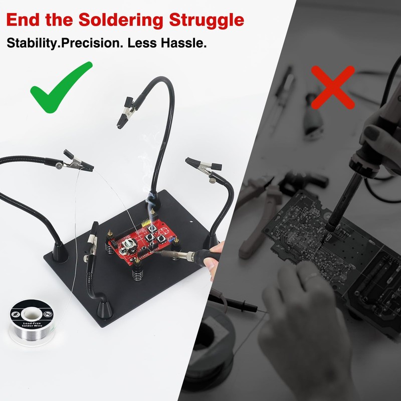 Magnetic Helping Hand, Soldering Helping Hands, 4 PCB Pillars Circuit