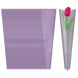 50Pcs Light Purple Single Rose Sleeve Floral Wraps Bags,Florist Wrapping Paper Sleeves for Bouquet,Single Flower Sleeve for Birthday Gift Mother's Day Birthday Valentines Day Wedding Decoration