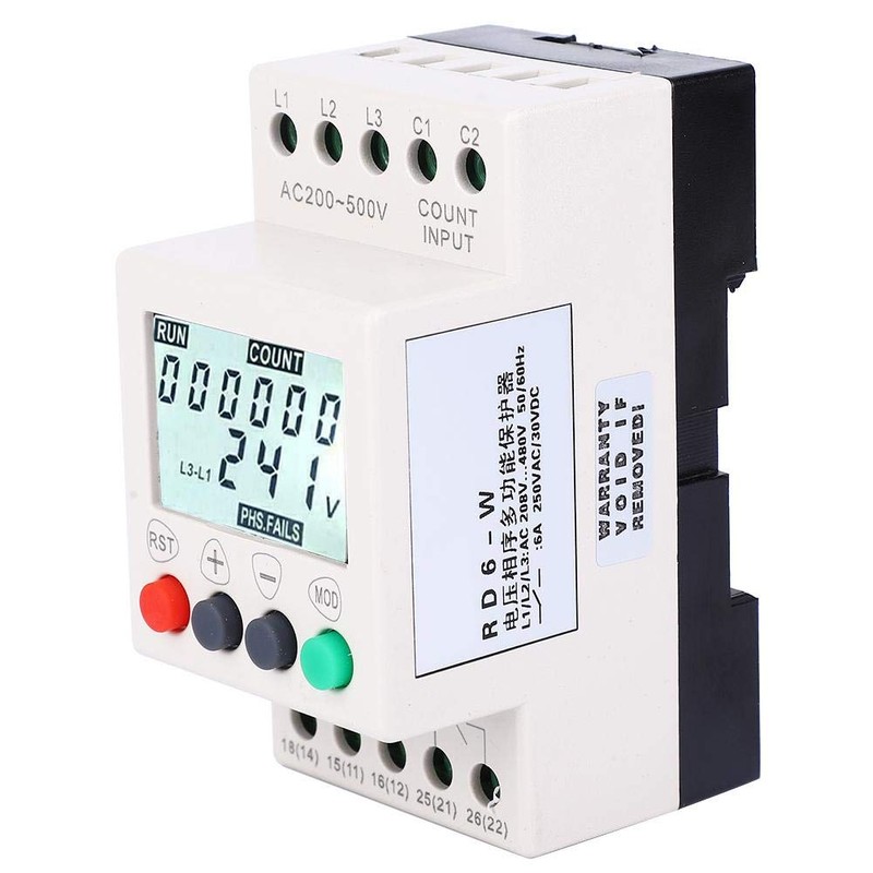 YWBL-WH RD6-W LCD Display Under Over Voltage Phase Sequence Protector
