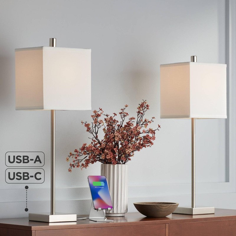 Franco 26 1/2" Tall Table Lamp USB Set of 2