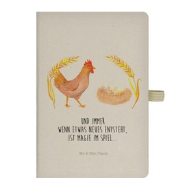 Mr. & Mrs. Panda DIN A5 Cotton Notebook Chicken Pride, Gift, Sketchbook, Journal, Writing Book, Birth, Farmer, Pregnancy, Chickens