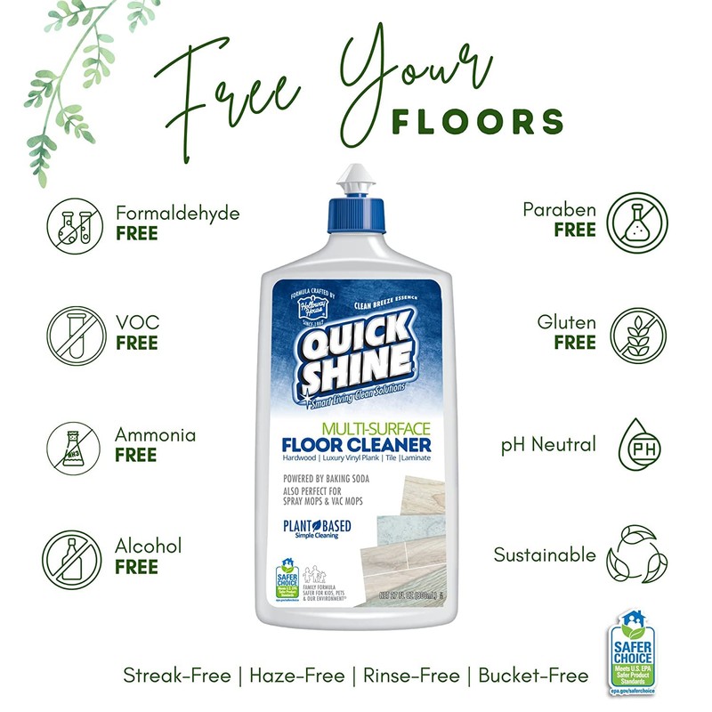 Quick Shine No-Bucket Floor Cleaner, 27 Ounce (Pack of 4)