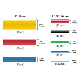 Lonlonty 328 Pieces Heat Shrink Tubing Kit 2:1 Ratio Thermo-Regulating Tube for Electrical Cables, Assortment Car Electrical Wire Tube, 5 Colours 8 Sizes