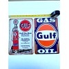 Gulf Oil Tin Sign Gulf Gasoline No-Nox Lube Motor Oil