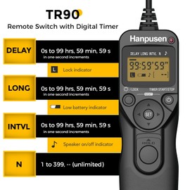 Camera Wired Intervalometer Remote Control, Cameras Timer Shutter Release Compatible with Canon EOS R5, 6D Mark II, 7D Mark II; Replaces RS-80N3 Shutter Release Cords