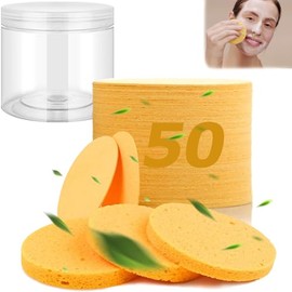 50 Esponja Facial Comprimida, Sponjas Exfoliantes Faciales Natural, Esponjas Faciales Limpieza para Limpieza Facial, Exfoliación de Poros y Masaje