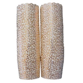 BAKE-IN-CUP 50-Pack Paper Baking Cups, Greaseproof Disposable Cupcake Muffin Liners (Large, Rose Gold Scroll)