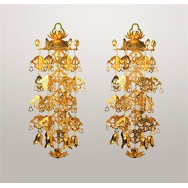 Hasukasa Yoraku (1 Pair) Aluminum Gold Plated Yoraku Shiratama Kyoto Butsudan Isemura (Large, No. 5))