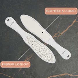 SlkySmooth 3-in-1 Foot File | Hard Dead Skin Remover | Cracked Heels Callus Pedicure Scrubber Corn Removal | Scraper Grater Pumice Stone Exfoliator Rasp Pedi Exfoliating Heel Files for Feet Care