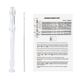 Flauta Dulce Soprano de 8 Agujeros, Flauta de Música Soprano con Varilla de Limpieza, Soprano Flauta Digitación Alemana de G soprano, Flauta Escolar para Estudiantes y Niños (Transparente)