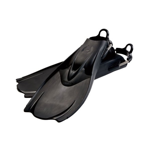 Hollis F1 Bat Fin Adjustable Spring Strap Fins Black Mens 10-12 (XLarge)