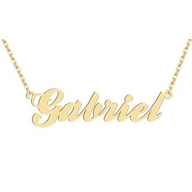 18k Gold Plated Gabriel Name Pendant Necklace Nameplate Necklaces Womens Stainless Steel Graduation Mother Jewelry