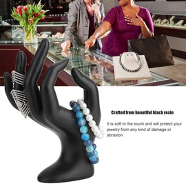 Oumij Earrings Display Stand,Creative Black OK-hand-gestured Rings Display Stand Earrings Bracelet Holder Jewelry Organizers Showcase (black)