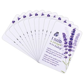 Dicksons Lavender Flowers - I Said A Prayer for You Today, White/Purple 3.8 x 2.5 Inch Laminated Cardstock Pocket Card Bookmark; Pack of 12