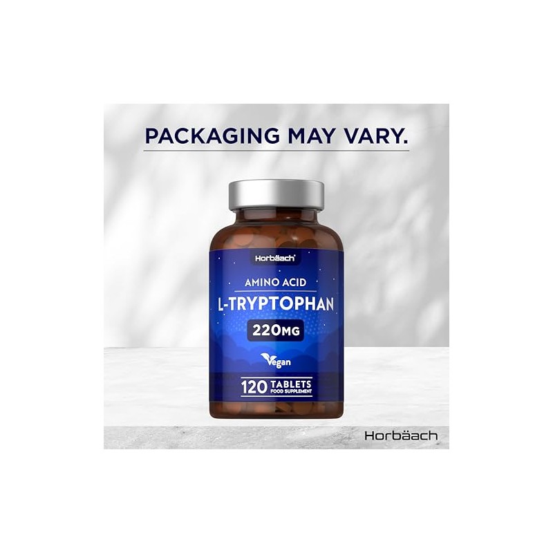 Horb?ach L-Tryptophan 220mg | 120 Vegan Tablets | High Strength