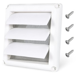 6 Inch Louvered Dryer Vent Cover, Outside Exhaust Air Vent Cover with 4 Pcs Screws, Vent Hood Outlet for Exterior Wall, Outside, Outdoor (6 Inch-Active)