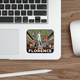 Florence Italy Sticker Travel Outdoors Decal Vinyl Small Waterproof for Water Bottle Mug Passport Scrapbook Notebook Laptop Tumbler Skateboard Computer Phone 4" ID44990
