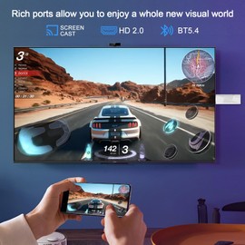 H96 MAX Android 14.0 TV Stick ATV RK 3518 Quad-Core 16GB WiFi6 2.4G/5.8Ghz BT5.0 4K AV1 Ultra HD Voice Control Smart Home Player