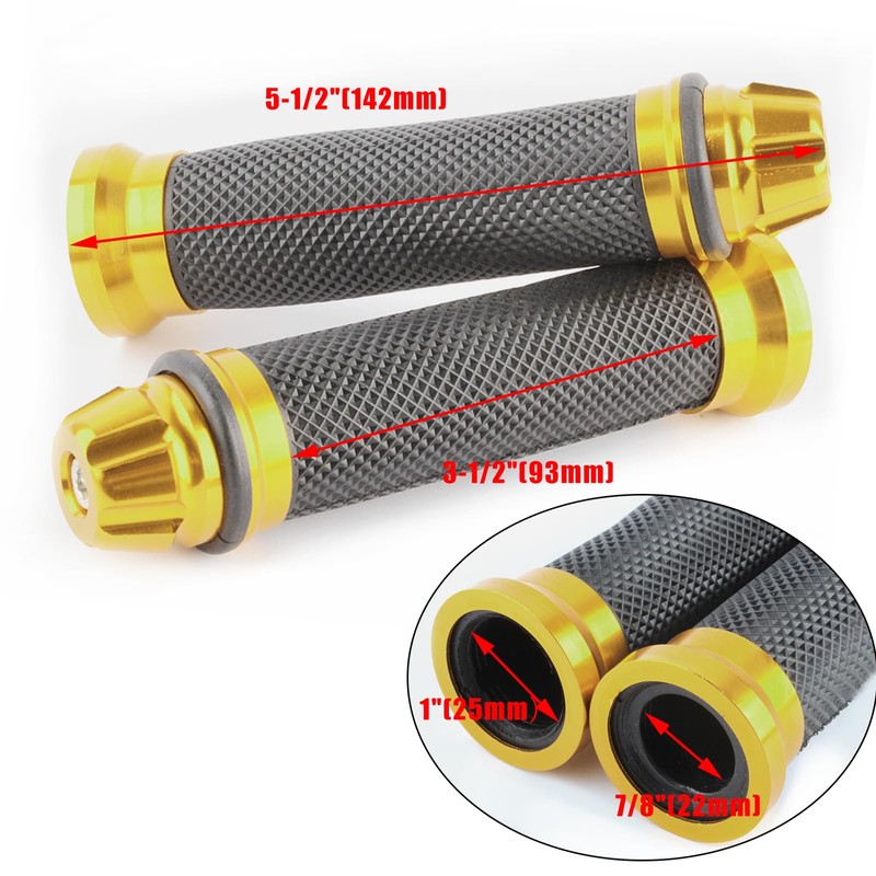 Universal Pair of 7/8" 22mm Rubber Handlebar Hand Grip Bar