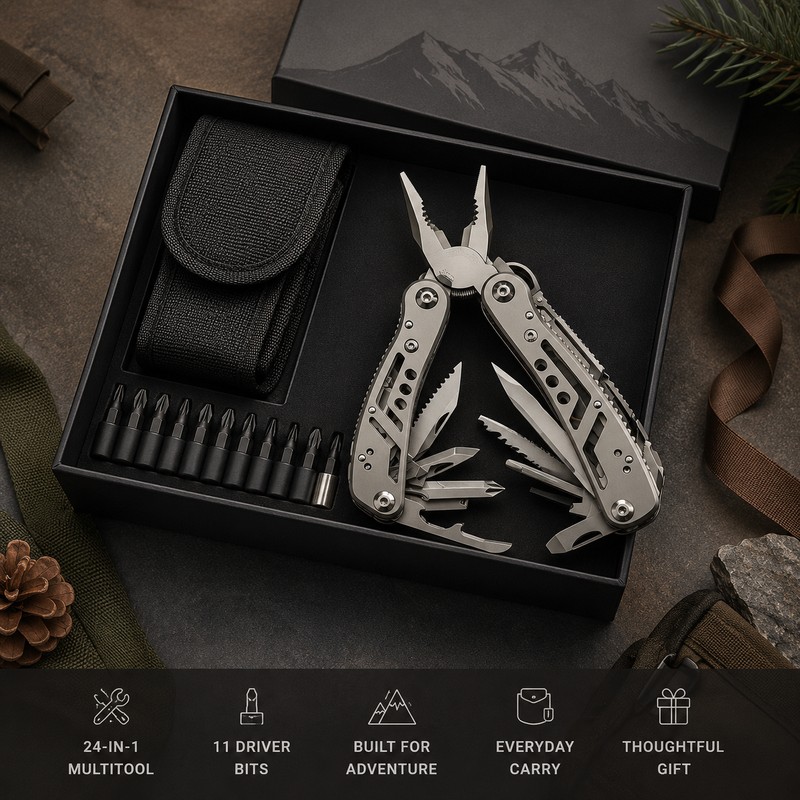 24-in-1 Multitool for Camping & Everyday Repairs – Folding Pliers