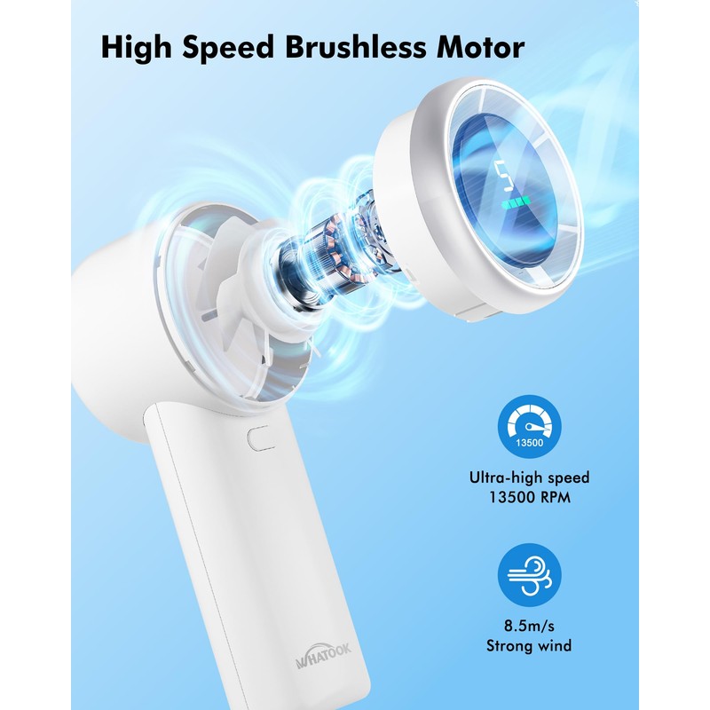 WHATOOK Portable Handheld Mini Fan: High Speed Cooling Fan, 10