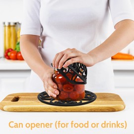 Minicoco Vintage Pattern Round Pot Mat Non Slip Heat Resistant Coaster Hot Pan Mat Kitchen Decorative Accessories Set of 3 (Black)