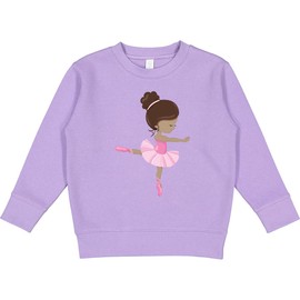 inktastic African American Ballerina, Ballet Girl, Pink Tutu Toddler Sweatshirt 4T Lavender 46221