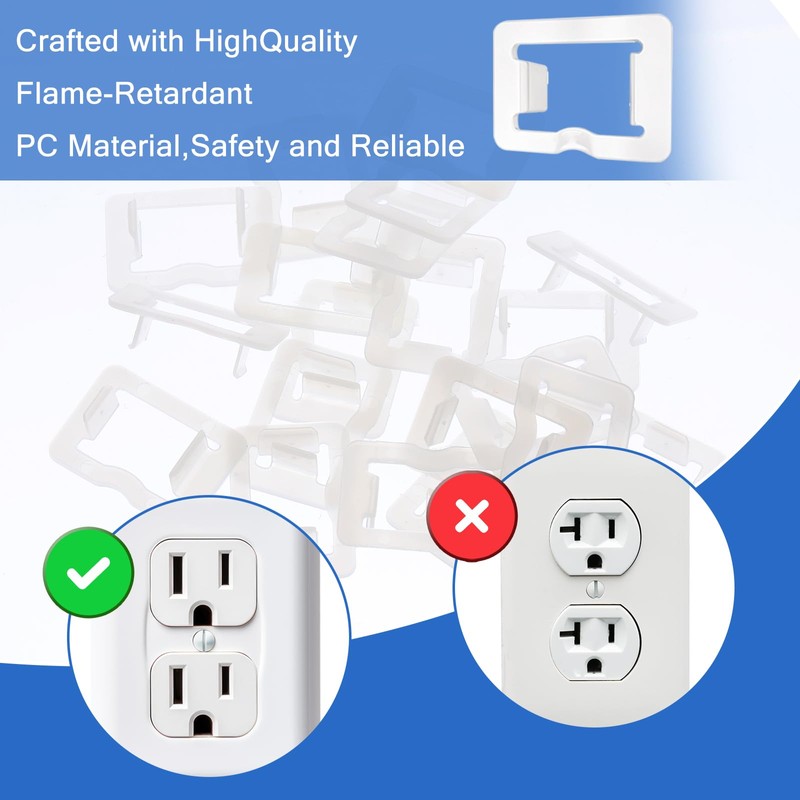 BOHUIZ 20 Pcs 2 Prong Loose Outlet Plug Fix, Plastic