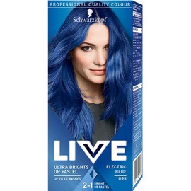Schwarzkopf Live Ultra Bright Hair Dye, 095 Electric Blue Pack of 2