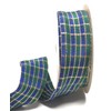Ribbon 25 m x 40 mm Blue Green Gold Checked