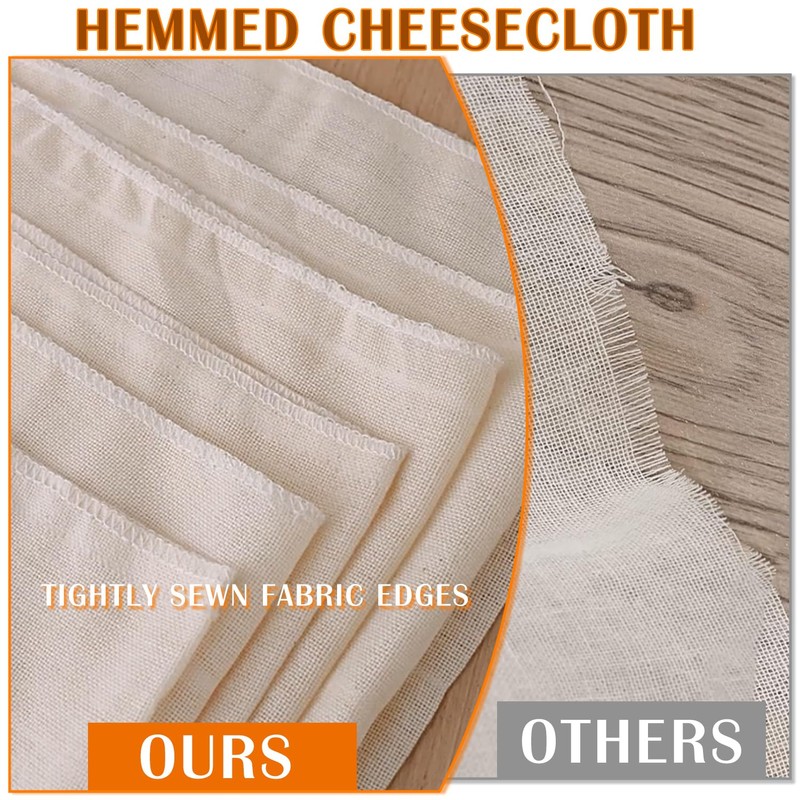 Qcdou Cheese Cloths, 2 PCS Cheese Cloths for Straining, Large