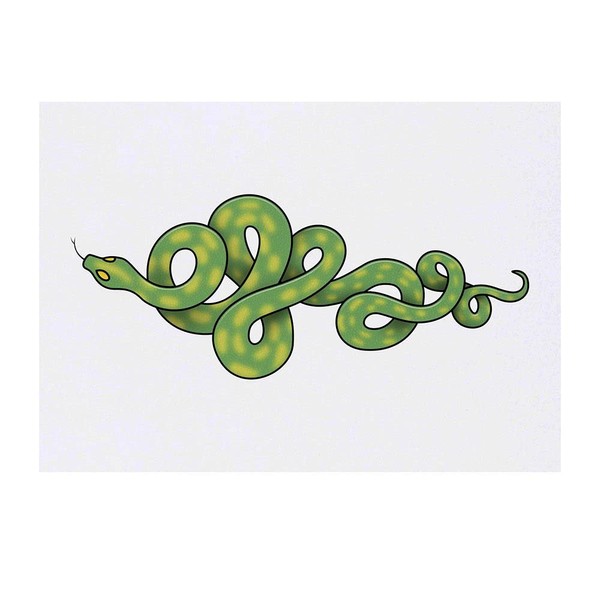 Large 'Green Snake' Temporary Tattoo (TO00041740)