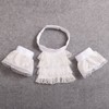 BLESSUME Victorian Lace Jabot with Cuffs, Little White Jabot Cuffs