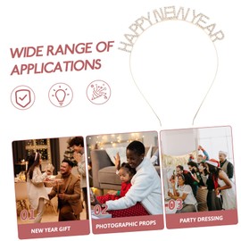 Abaodam 2pcs New Year Headbands for Women Happy New Year Hair Hoop Happy New Year Headband 2023 New Year Party Favors Happy New Year Headwear Christmas Child Decorations Zinc Alloy Crystal