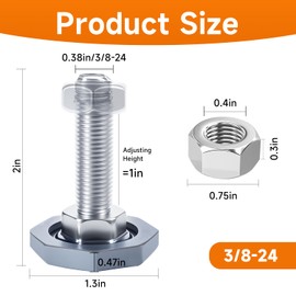 LEYURISE 2 Pack Washing Machine Leveling Legs Galvanized Rust Resistant Noise Reduction Silent Adjustable 2in Base Compatible with LG Front Load Washers Replace#: AFC72755401