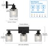 MELUCEE 3 Lights Modern Bathroom Light Fixtures Black Vanity Lights