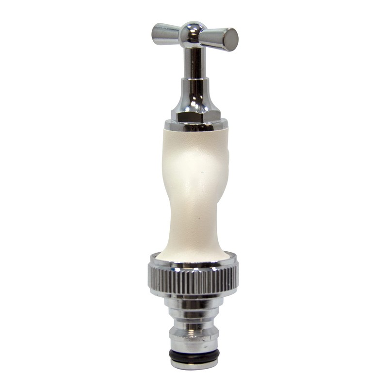 S&M COLORTAPS 590227 Adjustable Garden Tap ½ White with Automatic