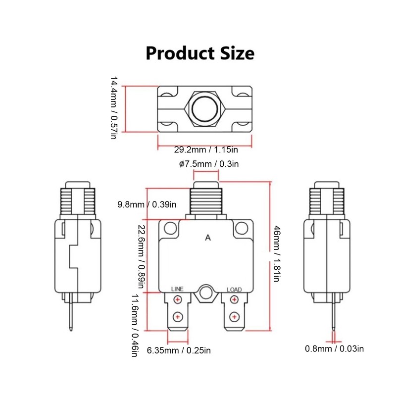 10Pcs Automatic Reset Relay Fuse 15A Thermal Switch Circuit Breaker