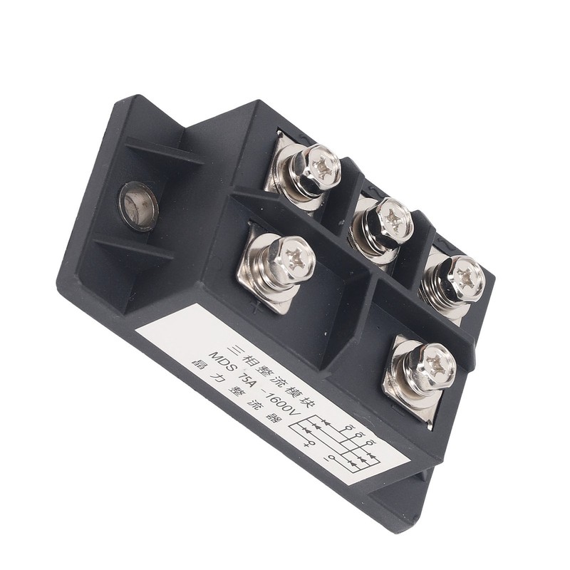 3 Phase Bridge Rectifier 75A 5 Terminal ABS Brass Heat