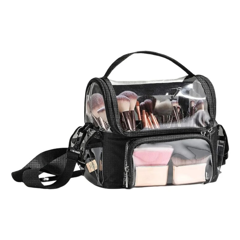 Bolsa Transparente Impermeable Para Cosméticos Color Negro Barbertop