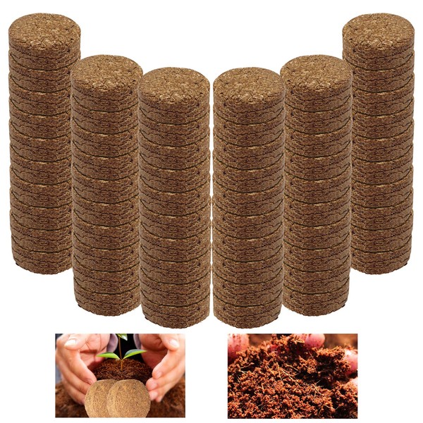 Iceyyyy 60pcs 40mm Compressed Coco Coir Fiber Potting Soil -