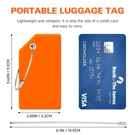 Vavious Luggage Tags for Suitcases 4 Pack Durable Silicone Travel Baggage Labels with Name ID Card Unique Airport Quickly Spot Suitcase Essentials (Orange * 2 DIY Stickers)