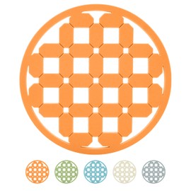 OGGI Silicone Trivets for Hot Pots and Pans – Heat-Resistant Small Silicone Mats for Countertops, Microwave, and Stove, 7"x7", Non-Slip, BPA-Free, Multipurpose Trivets for Hot Dishes – Geo Design