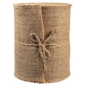 Natural Burlap Ribbons (6" Wide, 10 Yards)-No Wire, 100% Jute-DIY Art & Craft & Projects, Gift Wrapping, Bows, Indoor Outdoor Rustic Wedding Decoration, Holiday Christmas Tree Trimming, Gift Basket