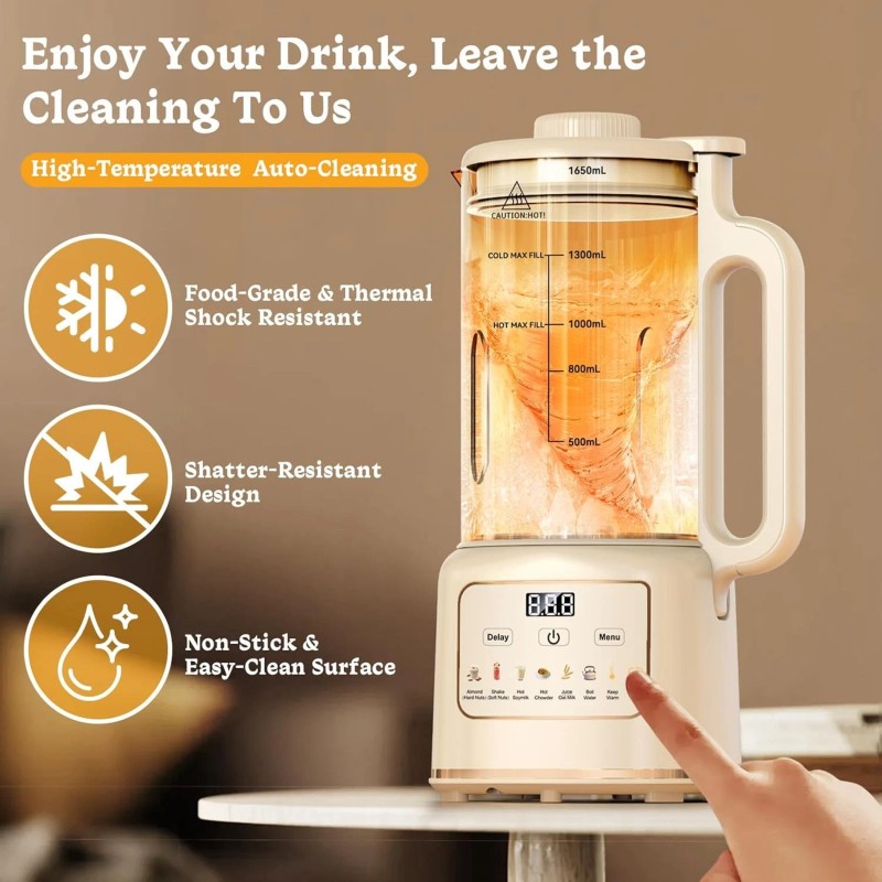 Flelano 55oz Nut Milk Maker Machine, 10 in 1 Upgrade