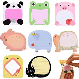 Cute Animal Sticky Notes for Party Bags, 8 Packs 160 Pieces Party Bag Fillers for Kids, Party Favour Cartoon Animal Sticky Notes Set, Cartoon Animal Sticky Notes for Kids, Multi-color