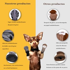 IREH Calcetines Antideslizantes para Perros, Negro,Talla S | Silicona Antideslizante, Elástico, Algodón,Correas Ajustables, Protege Las Patas del perr